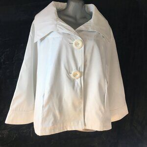 Red Coral Collections Vintage White Women's Minkang Jacket Oversize Buttons New